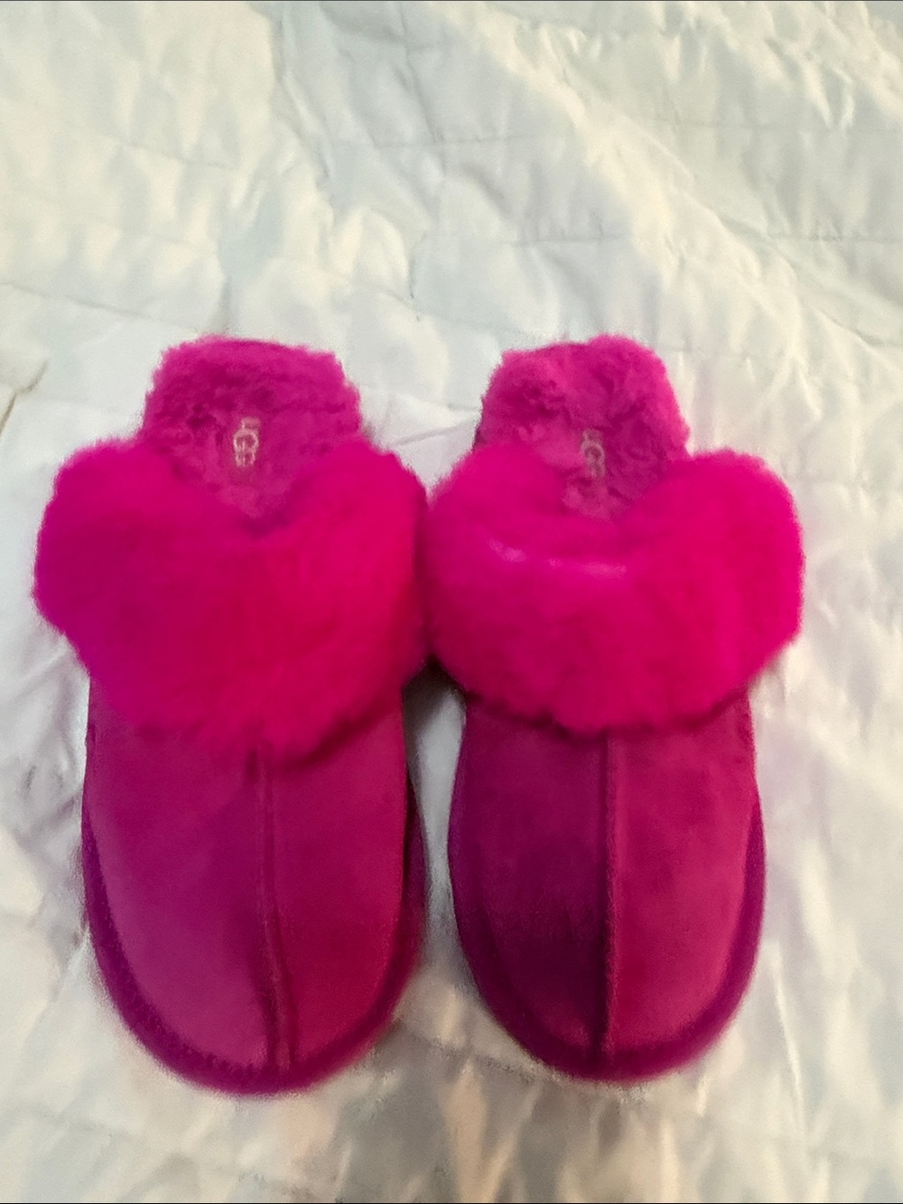 UGG Women's Heart Trim Mule Slippers - Fuchsia Pink